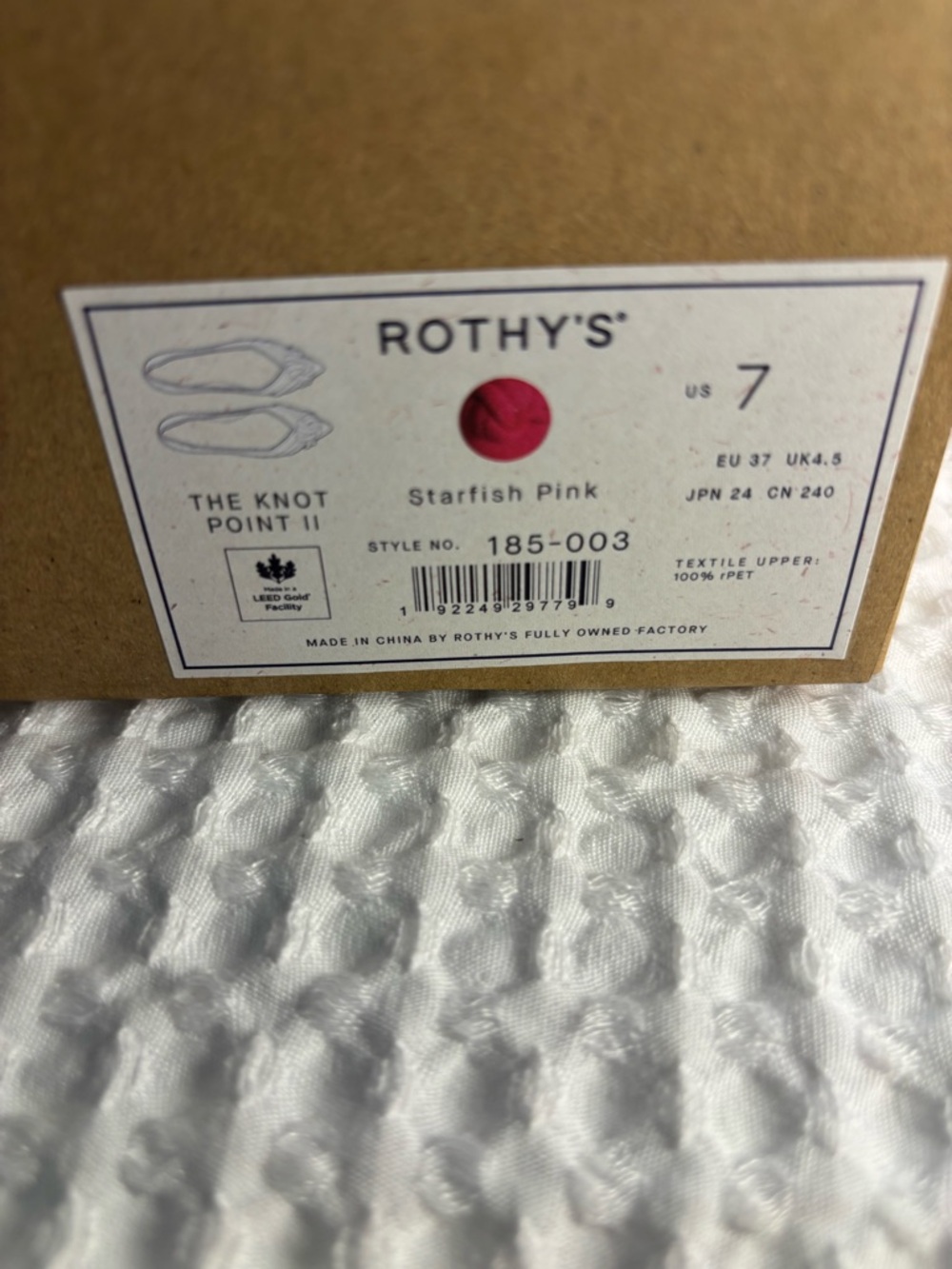 Rothy's Starfish Pink Pointed Knot Flat - Picture 5 of 5